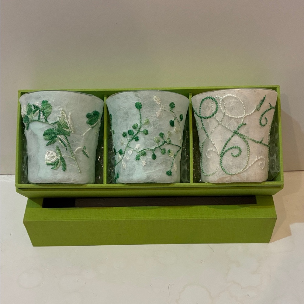 Villeroy & Boch Green and White Candle Set